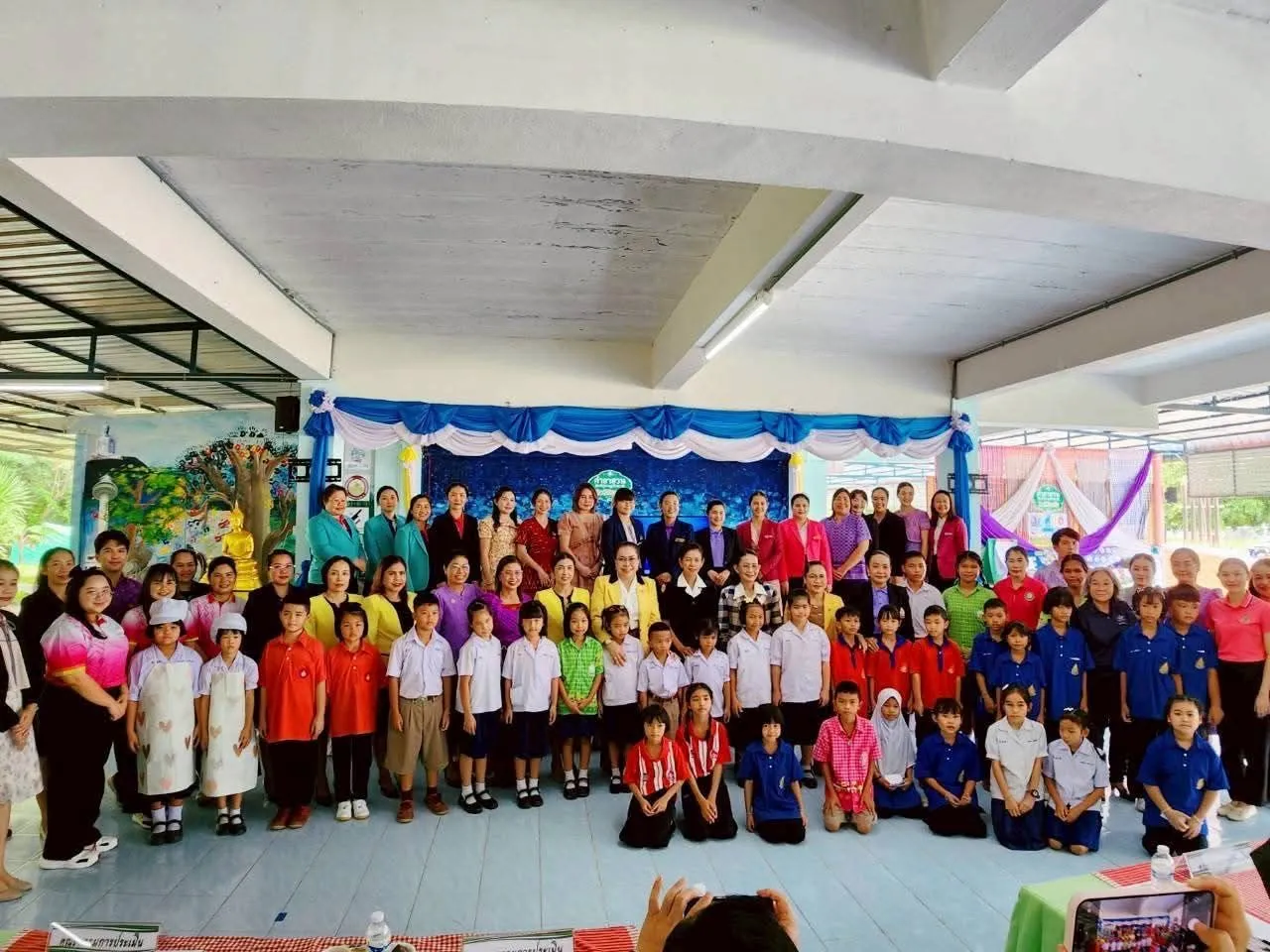 เหล่ากาชาดจังหวัดมุกดาหาร ร่วมชมนิทรรศการการประเมินฯ และสร้างขวัญกำลังใจแก่โรงเรียนที่ร่วมโครงการพัฒนาทักษะฟังพูดอ่านเขียนภาษาไทยของนักเรียน