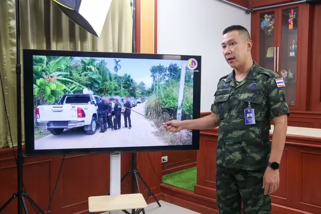 กอ.รมน .ภาค ๔ สน. แถลงชี้แจงเหตุบังคับใช้กฎหมายของเจ้าหน้าที่ ใน อ .สะบ้าย้อย จ. สงขลา